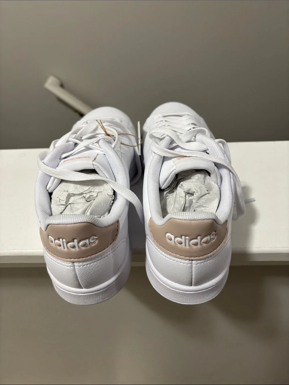 adidas White Low-Top Leather Sneakers